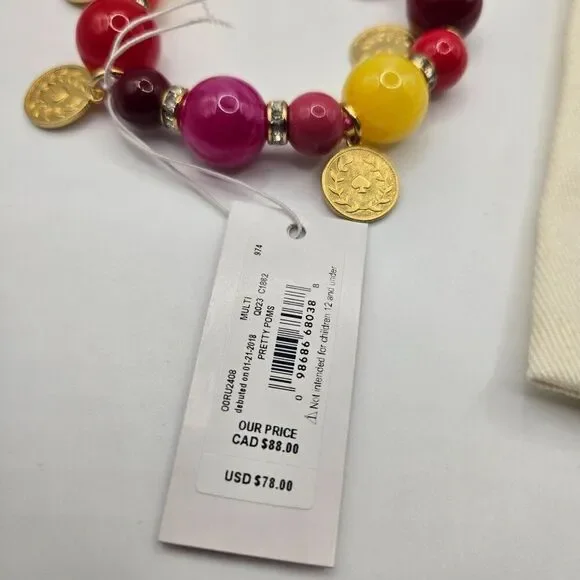 Kate Spade Pretty Poms Multi Tassel Bracelet Pink New $78 - Picture 4 of 4